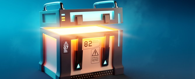 Fantasy Futuristic mystery loot box case opening up to reveal its surprise contents. 3D illustration.